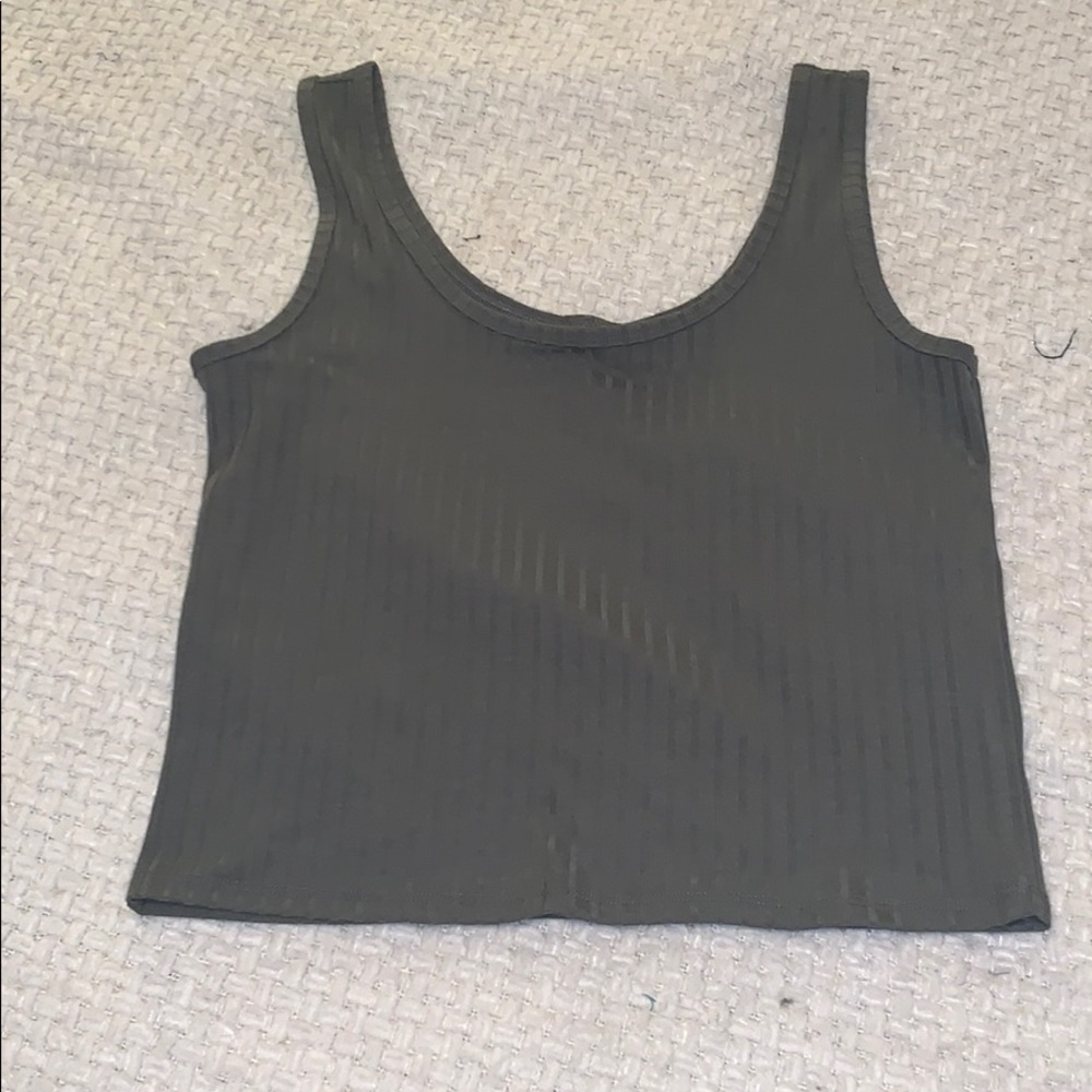 Olive Green Crop Top